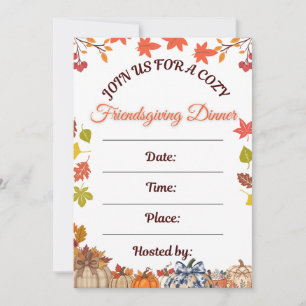 Invitation Dîner Cosy de Friendsgiving Art