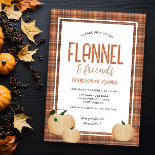 Invitation Dîner Cozy Flannel et Friends Friendsgiving