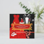 Invitation Diner Cravate Noir Noir de Noël Entreprise (Debout devant)