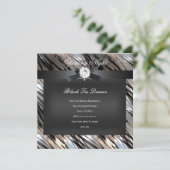 Invitation Dîner Cravate noir Silver Sepia noir (Debout devant)