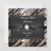 Invitation Dîner Cravate noir Silver Sepia noir (Dos)