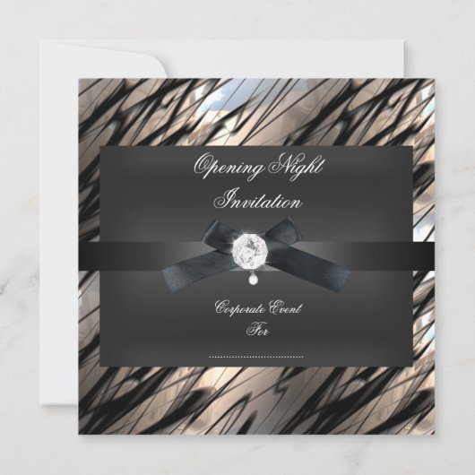 Invitation Dîner Cravate noir Silver Sepia noir (Dos)