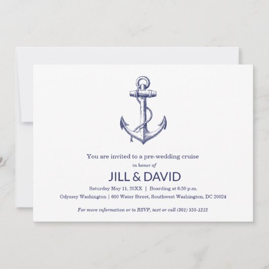 Invitation Dîner Croisière sur le thème nautique (Devant)