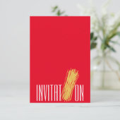 Invitation Dîner Cuisine Party Italien Spaghetti (Debout devant)
