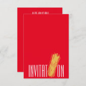 Invitation Dîner Cuisine Party Italien Spaghetti (Devant / Derrière)