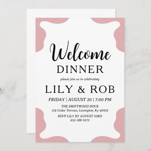 Invitation dîner d'accueil (Devant / Derrière)