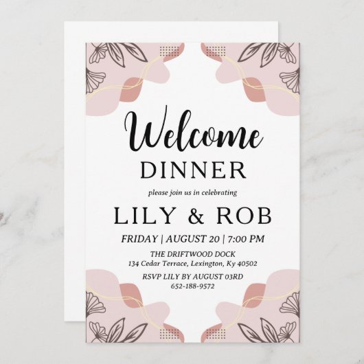 Invitation dîner d'accueil (Devant / Derrière)