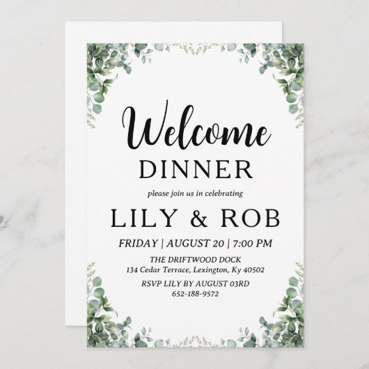 Invitation dîner d'accueil (Devant / Derrière)