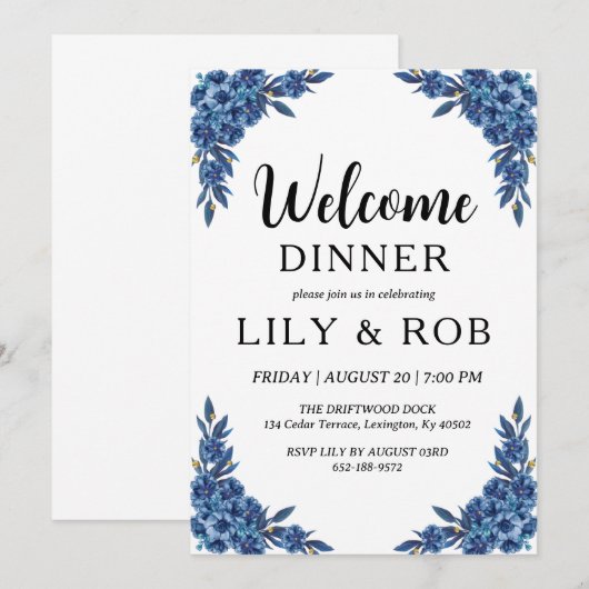 Invitation dîner d'accueil (Devant / Derrière)