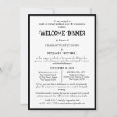 Invitation Dîner d'accueil simple en noir et blanc (Devant)