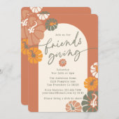 Invitation Dîner d'action ami Arch Fall Terracotta Citrouille (Devant / Derrière)