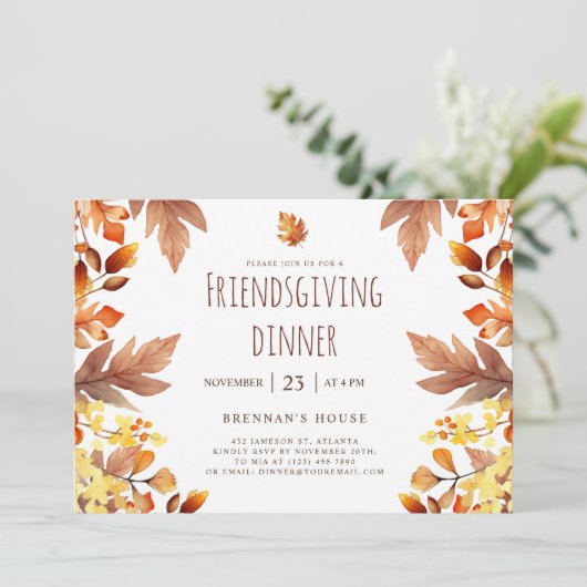 Invitation Dîner d'action amicale moderne Soirée d'action de (Debout devant)