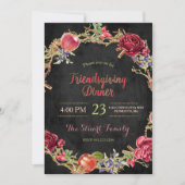 Invitation Dîner d'action amicale Pommes d'automne cannelle R (Devant)