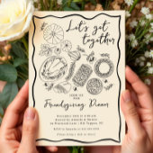 Invitation Dîner D'Action D'Amabilité Dessinée À L