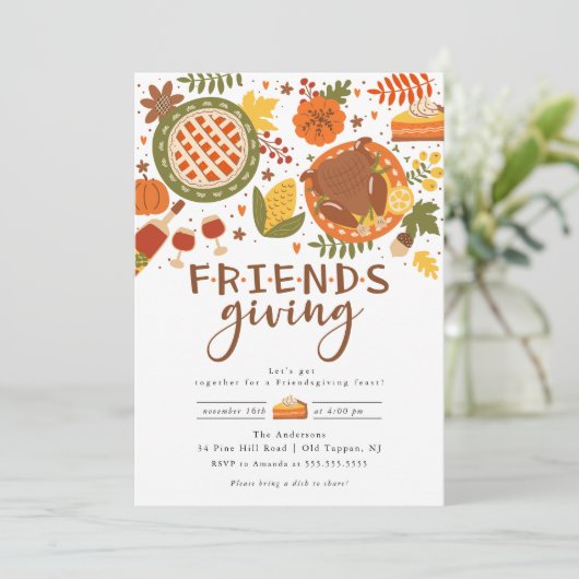 Invitation Dîner d'action d'amitié (Debout devant)