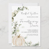 Invitation Dîner d'action d'amitié Citrouille Thanksgiving (Devant)