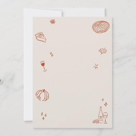 Invitation Dîner d'action d'amitié Dîner d'automne Fête d'act (Dos)