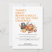 Invitation Dîner d'action d'amitié Turquie Thanksgiving Party (Devant)