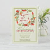 Invitation Dîner d'action de couronnes d'automne contemporain (Debout devant)