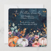 Invitation Dîner d'action de grâce Aquarelle Citrouilles Invi (Dos)