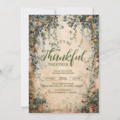 Invitation Dîner d'action de grâce bleu et orange (Devant)