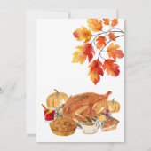 Invitation Dîner d'action de grâce Chute Turquie (Dos)