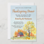 Invitation Dîner d'action de grâce Citrouilles de la scène d' (Devant)