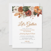 Invitation dîner d'action de grâce de la récolte d'automne (Devant)