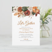 Invitation dîner d'action de grâce de la récolte d'automne (Debout devant)