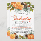 Invitation Dîner d'action de grâce des Citrouilles d'automne  (Devant / Derrière)
