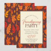 Invitation Dîner d'Action de grâce des feuilles d'automne ent (Devant / Derrière)