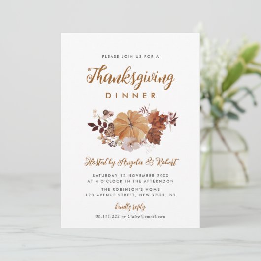 Invitation dîner d'action de grâce du feuillage (Debout devant)