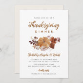 Invitation dîner d'action de grâce du feuillage (Devant / Derrière)