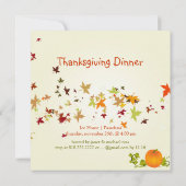 Invitation Dîner d'action de grâce, feuilles d'érable/arrière (Dos)
