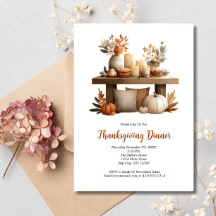 Invitation Dîner d'Action de grâce Friendsgiving Automne