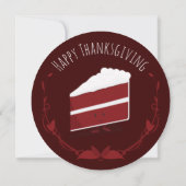 Invitation Dîner d'action de grâce Gâteau de velours rouge so (Dos)