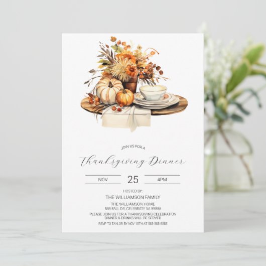 Invitation Dîner d'action de grâce Invitation, Célébration d' (Debout devant)