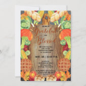 Invitation Dîner D'Action De Grâce - Récolte Gratuit Béni (Devant)