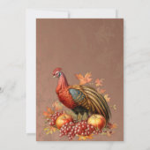 Invitation Dîner d'action de grâce Turquie Citrouilles bougie (Dos)