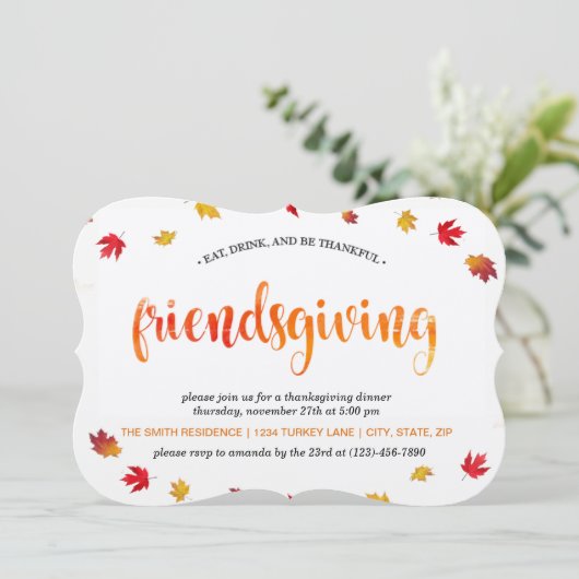 Invitation Dîner d'action de grâces (Debout devant)