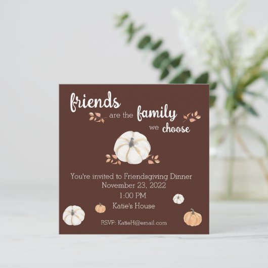 Invitation Dîner d'action de grâces (Debout devant)