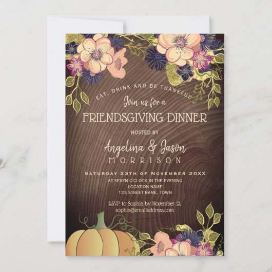 Invitation Dîner d'action de grâces (Devant)