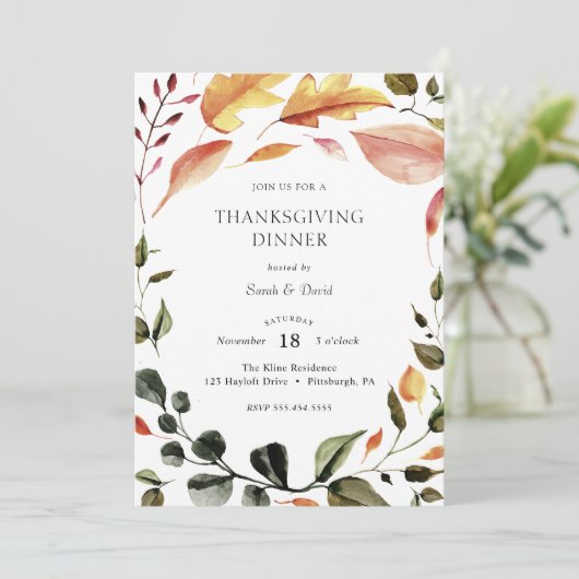 Invitation Dîner d'action de grâces (Debout devant)