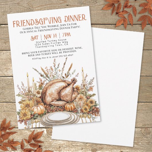 Invitation Dîner d'action de grâces