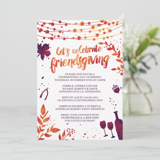 Invitation Dîner d'action de grâces (Debout devant)