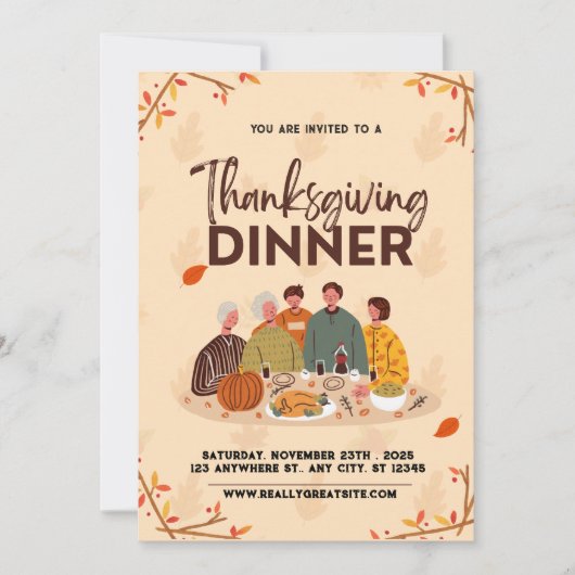Invitation Dîner d'action de grâces (Devant)