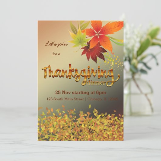 Invitation Dîner d'action de grâces (Debout devant)
