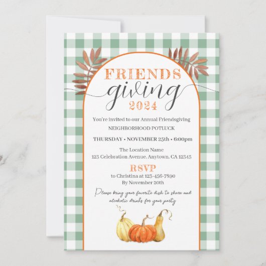 Invitation Dîner d'action de grâces 2024 (Devant)
