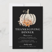 Invitation dîner d'action de grâces à fleurs d'automne (Devant)