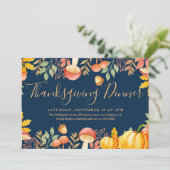 Invitation Dîner d'action de grâces à fleurs d'automne (Debout devant)